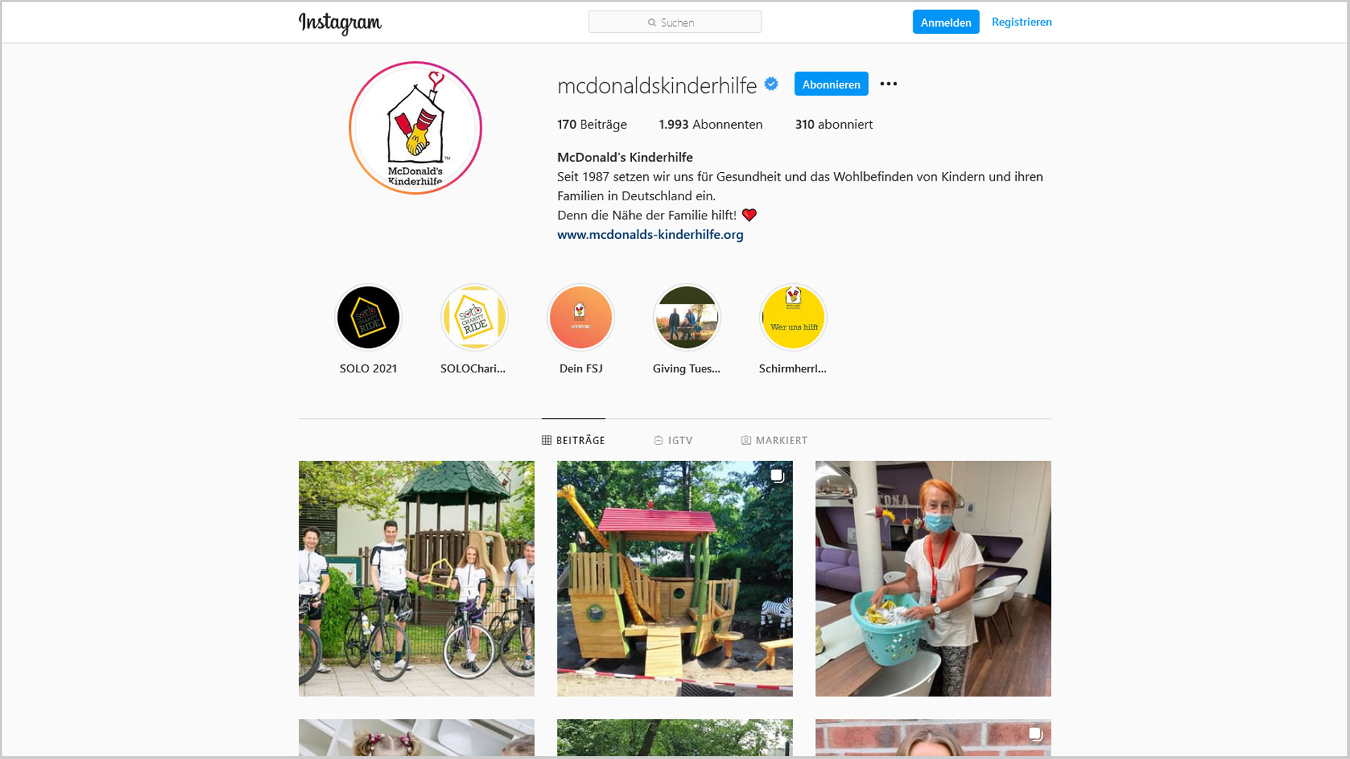 McDonald's Kinderhilfe Stiftung auf Instagram